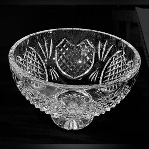 Waterford Lead Crystal Heirloom Wedding Bowl Heart Cut Made in Ireland 8” Across